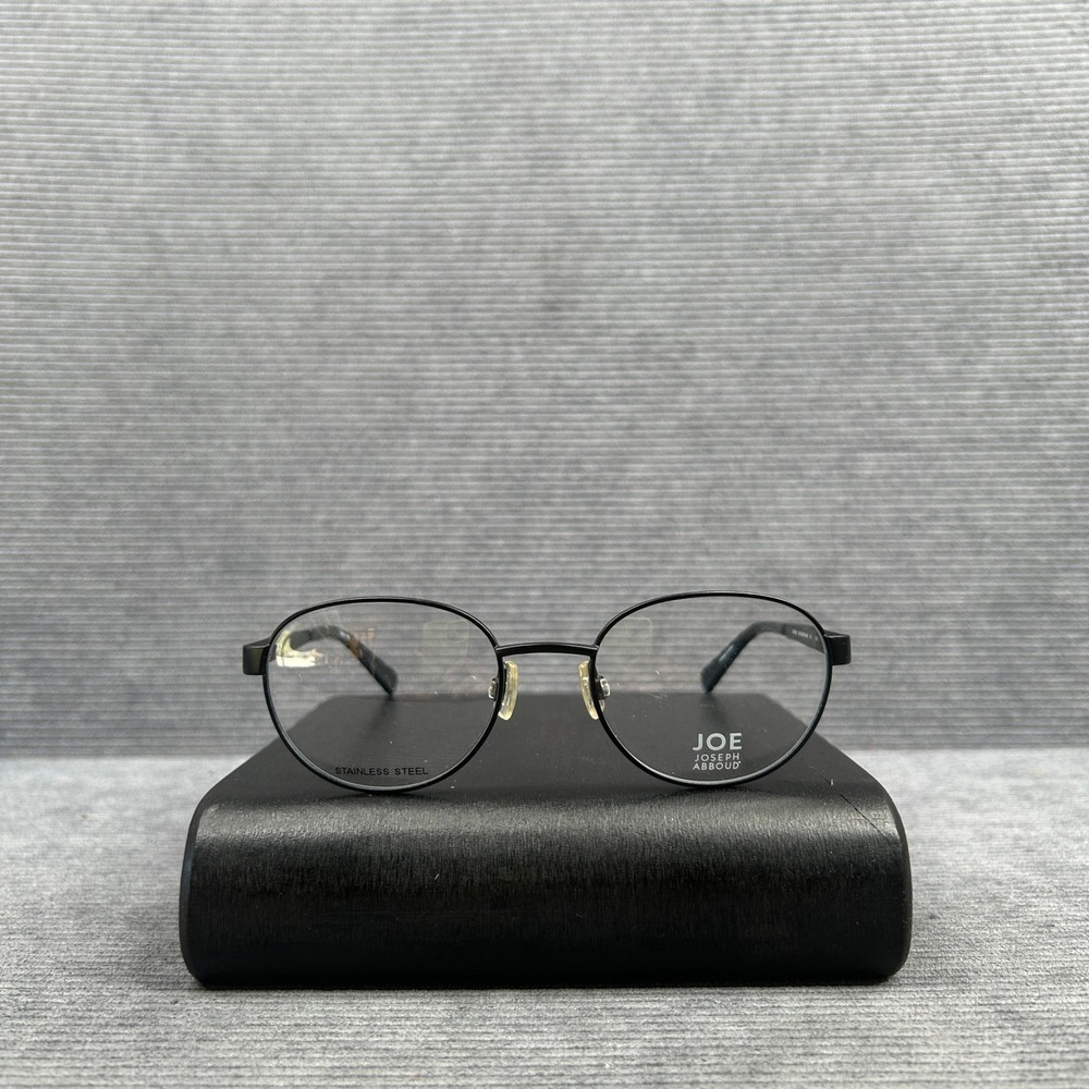 Joe Joseph Abboud JOE4032 Blackjack Black Stainless Steel Oval Y2k Eyeglasses
